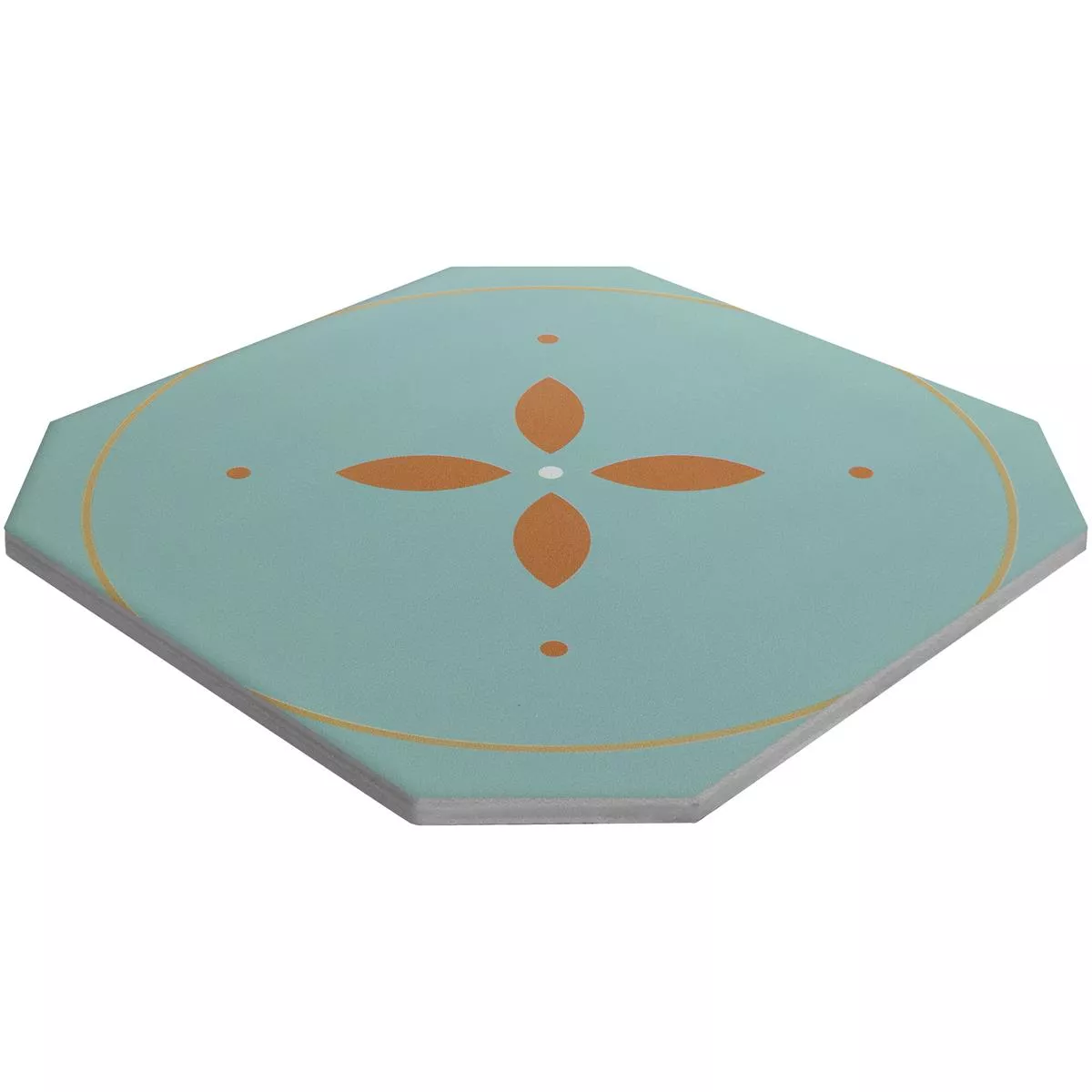 Porcelain Stoneware Tiles Genexia Decor Cyan Octagon 20x20cm