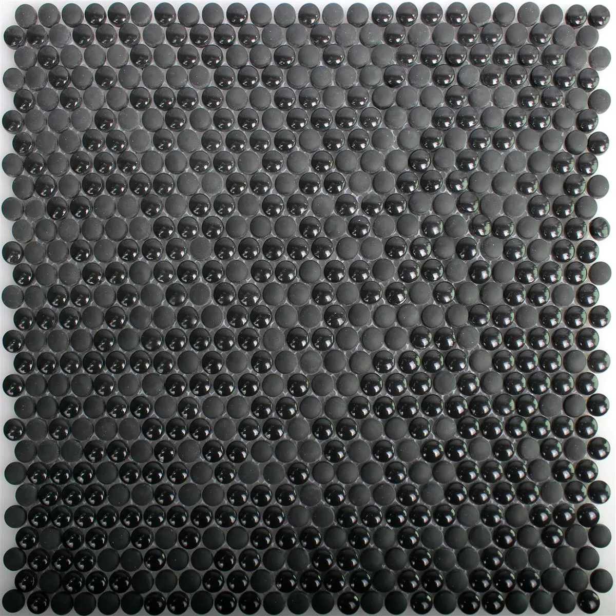 Glass Mosaic Tiles Bonbon Round Eco Black