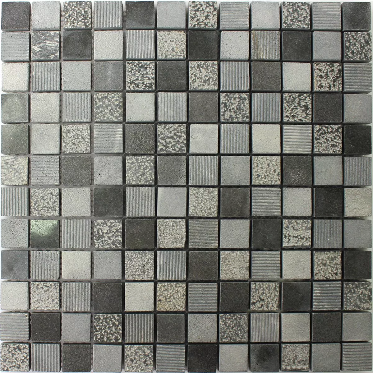 Mosaic Tiles Natural Stone Notte Anthracite