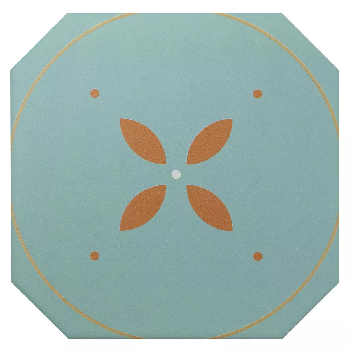 Porcelain Stoneware Tiles Genexia Decor Cyan Octagon 20x20cm