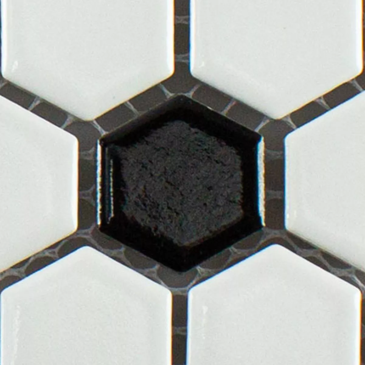 Sample Ceramic Mosaic Tile Gosford Black Blanc