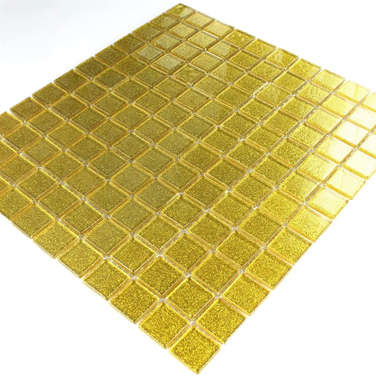 Sample Glass Mosaic Tiles Wichita Gold Glitter