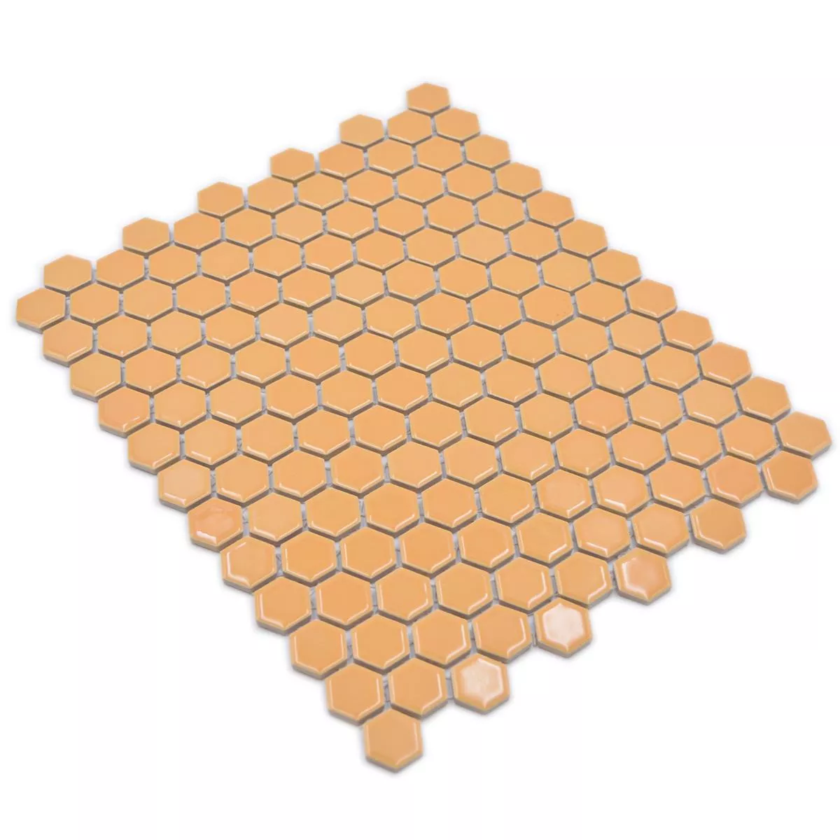 Sample from Ceramic Mosaic Salomon Hexagon Ocher Orange H23