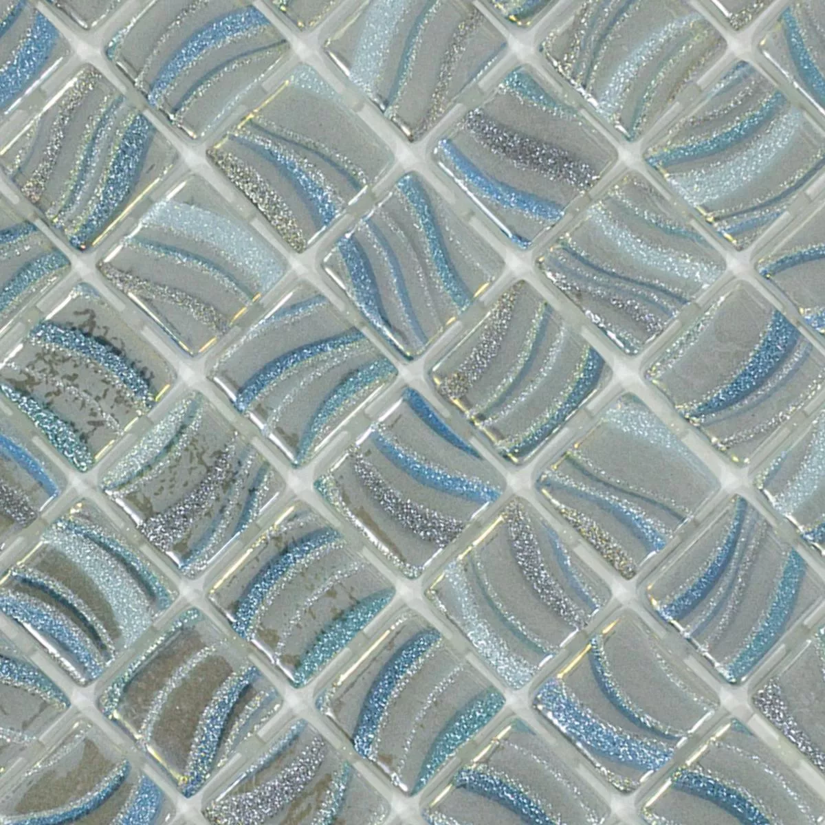 Glass Swimming Pool Mosaic Marisburg Grey Glitter