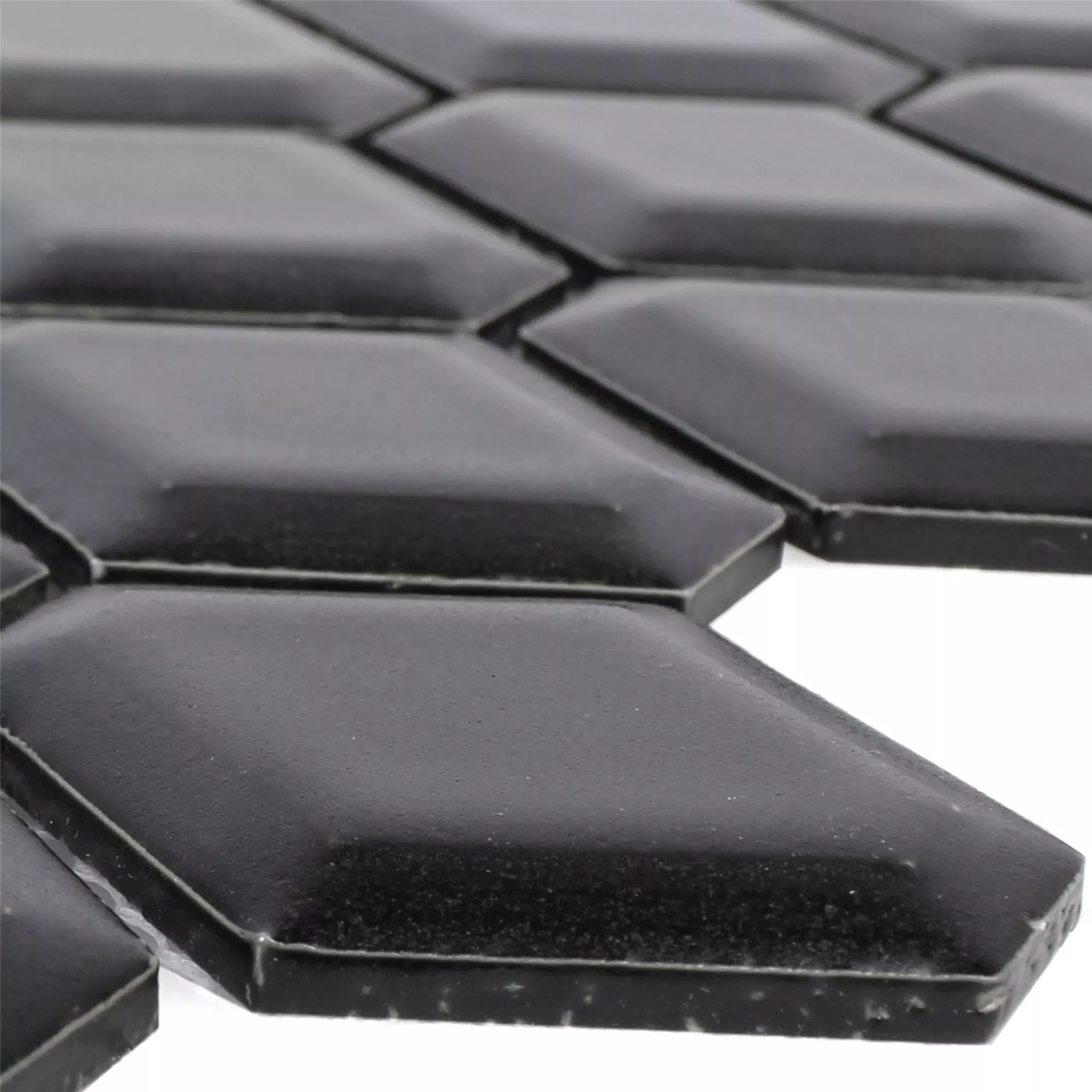 Ceramic Mosaic Tiles Leandro Metro Black Mat