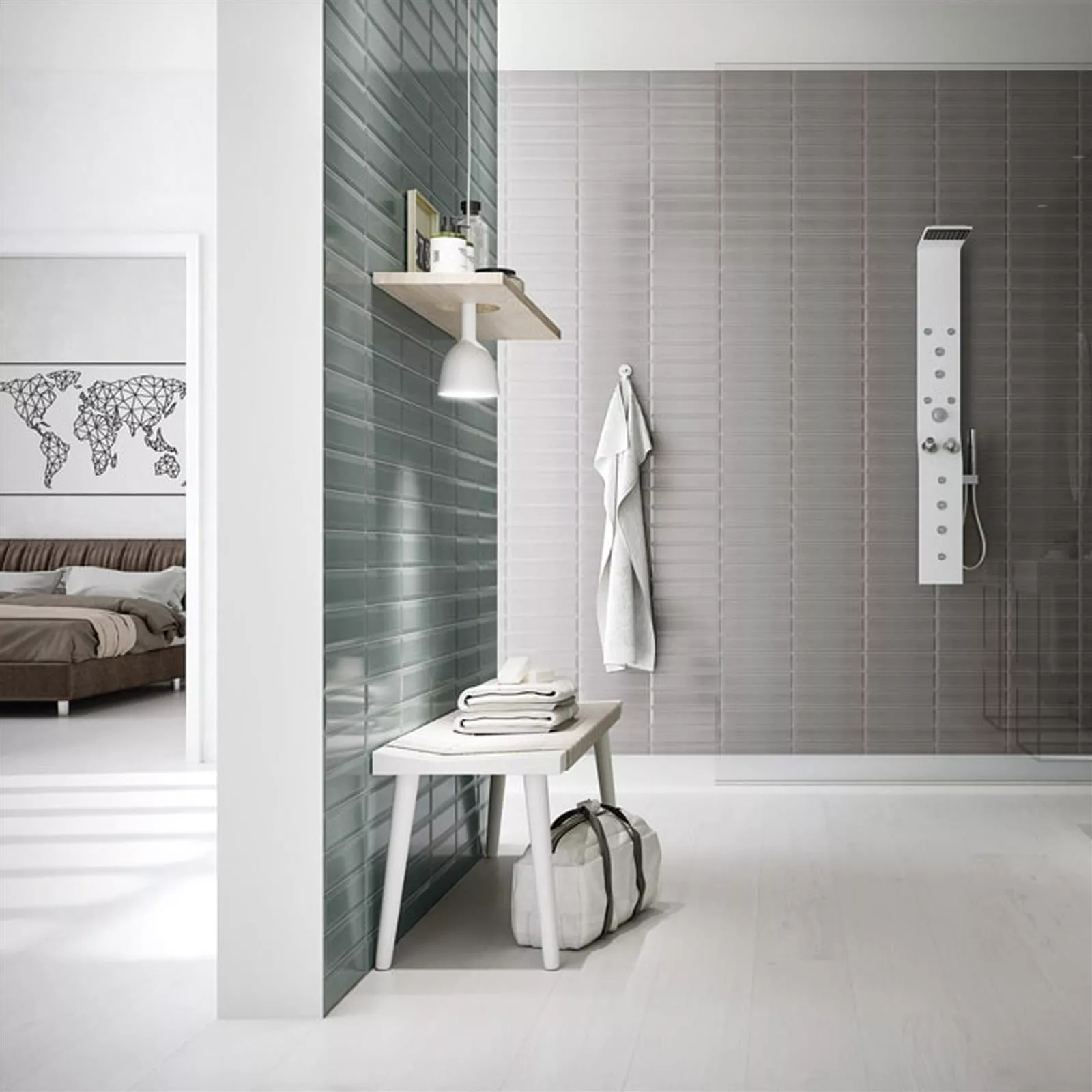 Sample Wall Tiles Studio Facet 7,5x30cm Grey