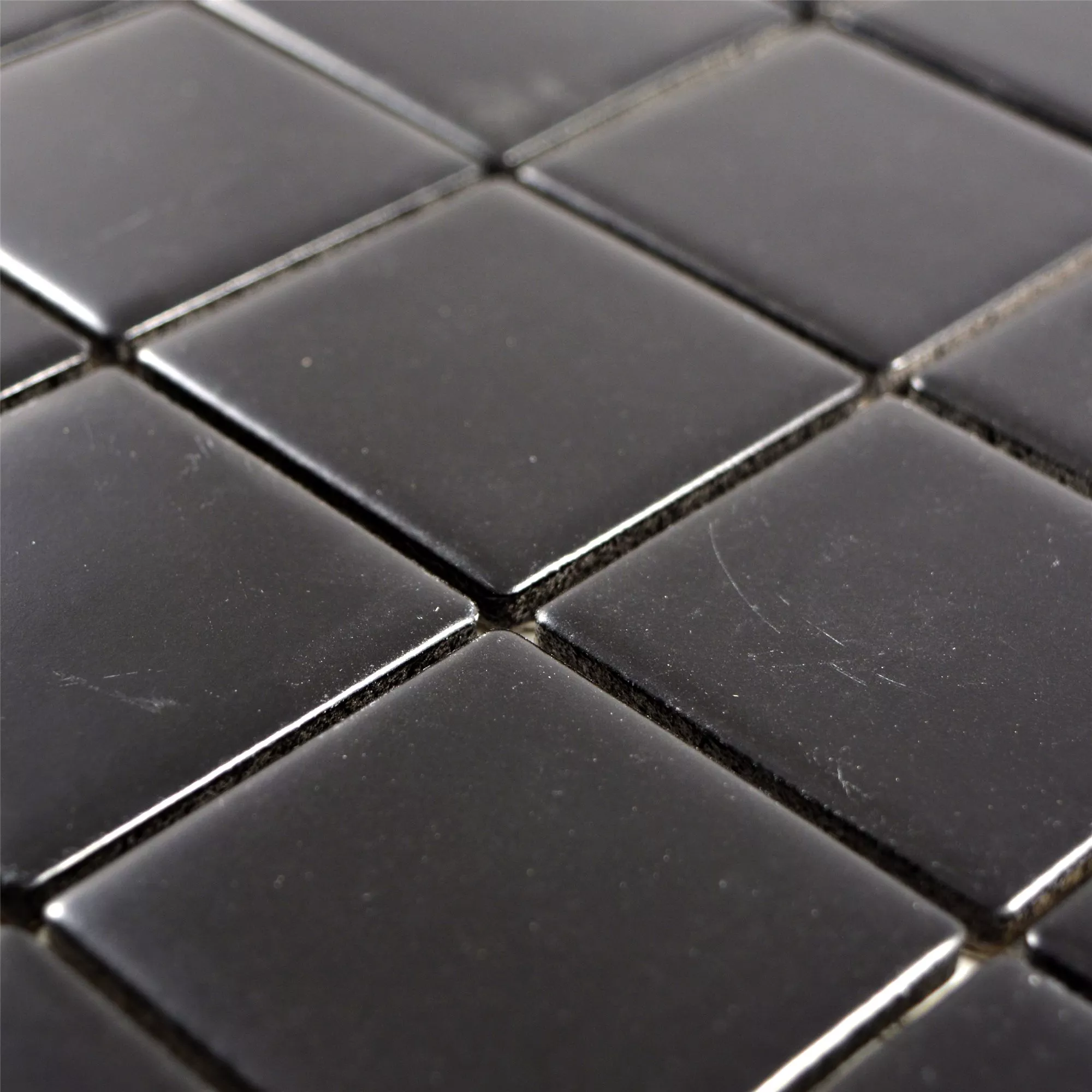 Ceramic Mosaic Tiles Adrian Black Mat Square 48