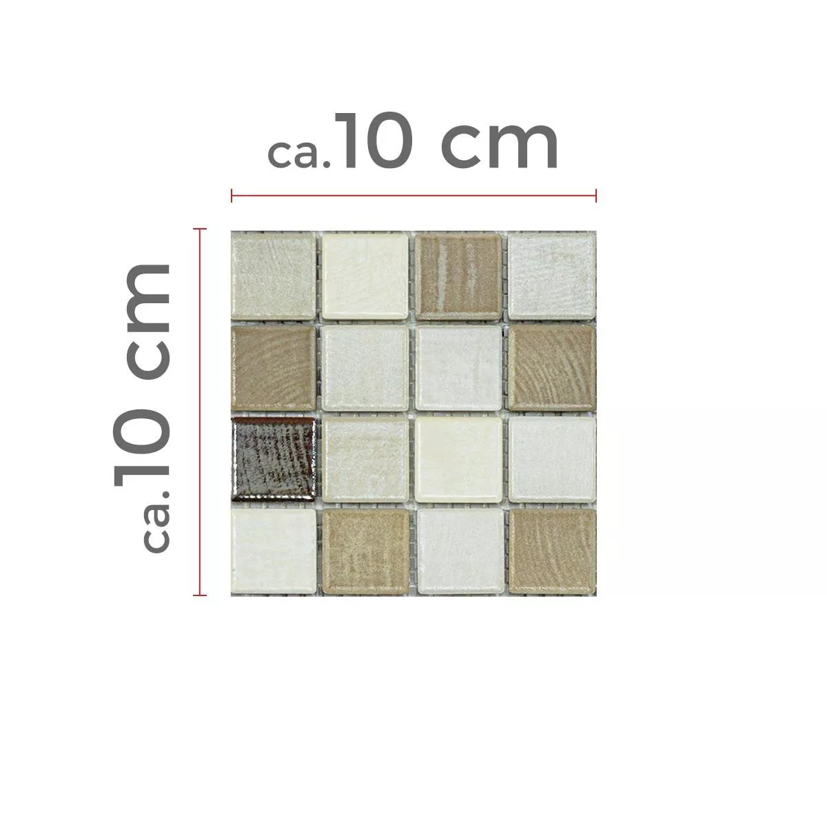 Sample Ceramic Mosaic Tiles Luminara Wood Optic Brown Silver