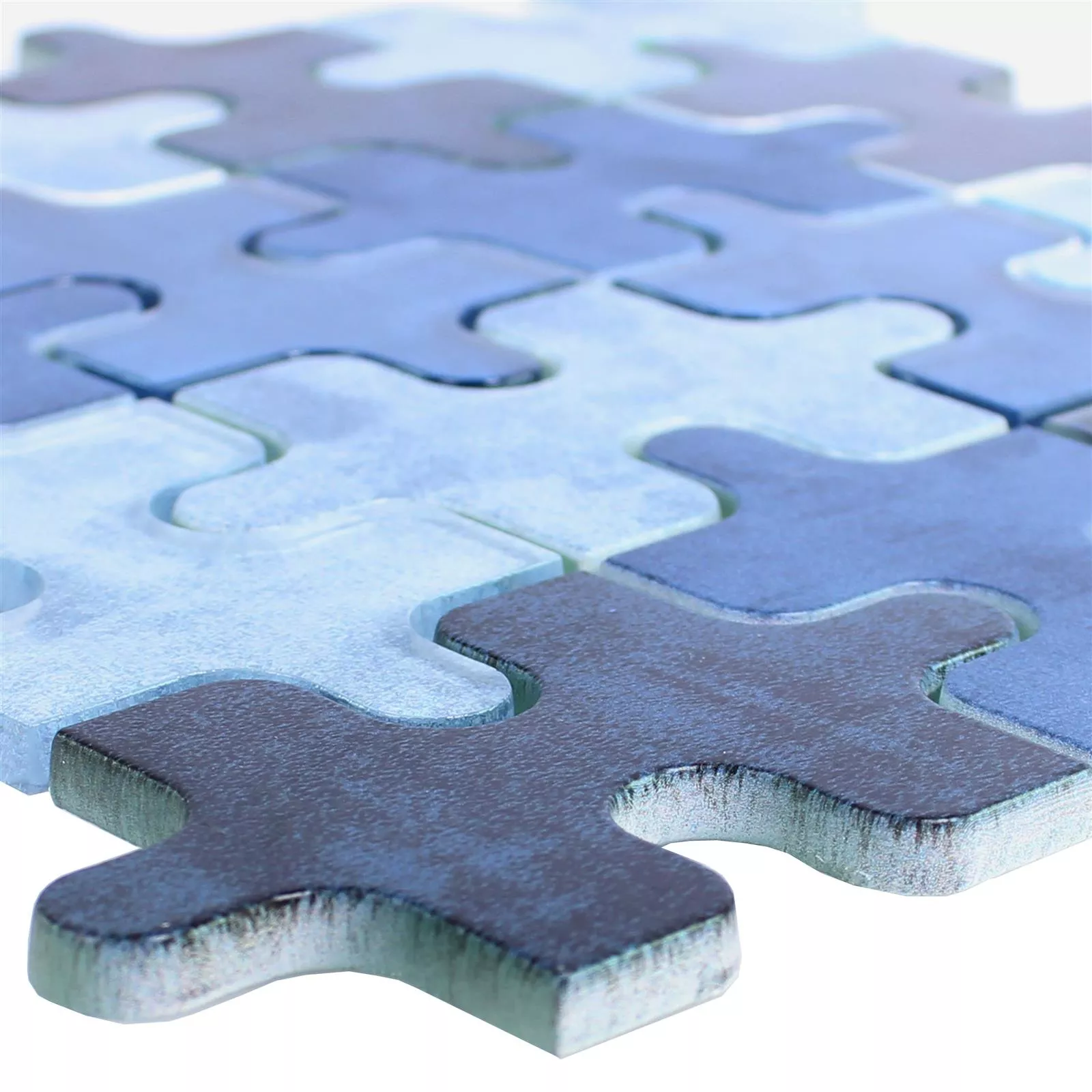 Sample Glass Mosaic Tiles Puzzle Blue