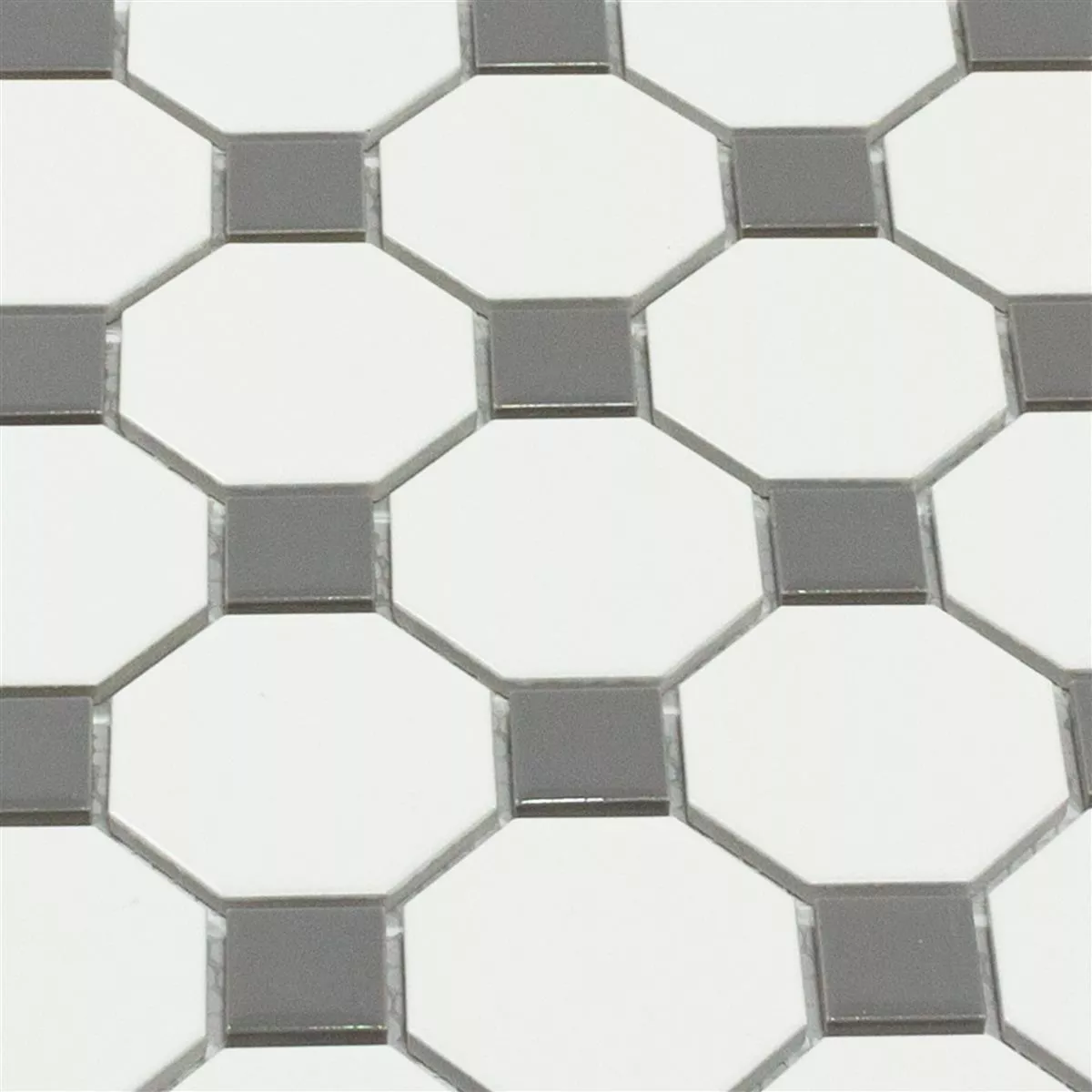 Sample Mosaic Tiles Ceramic Octagon Navajo Blanc