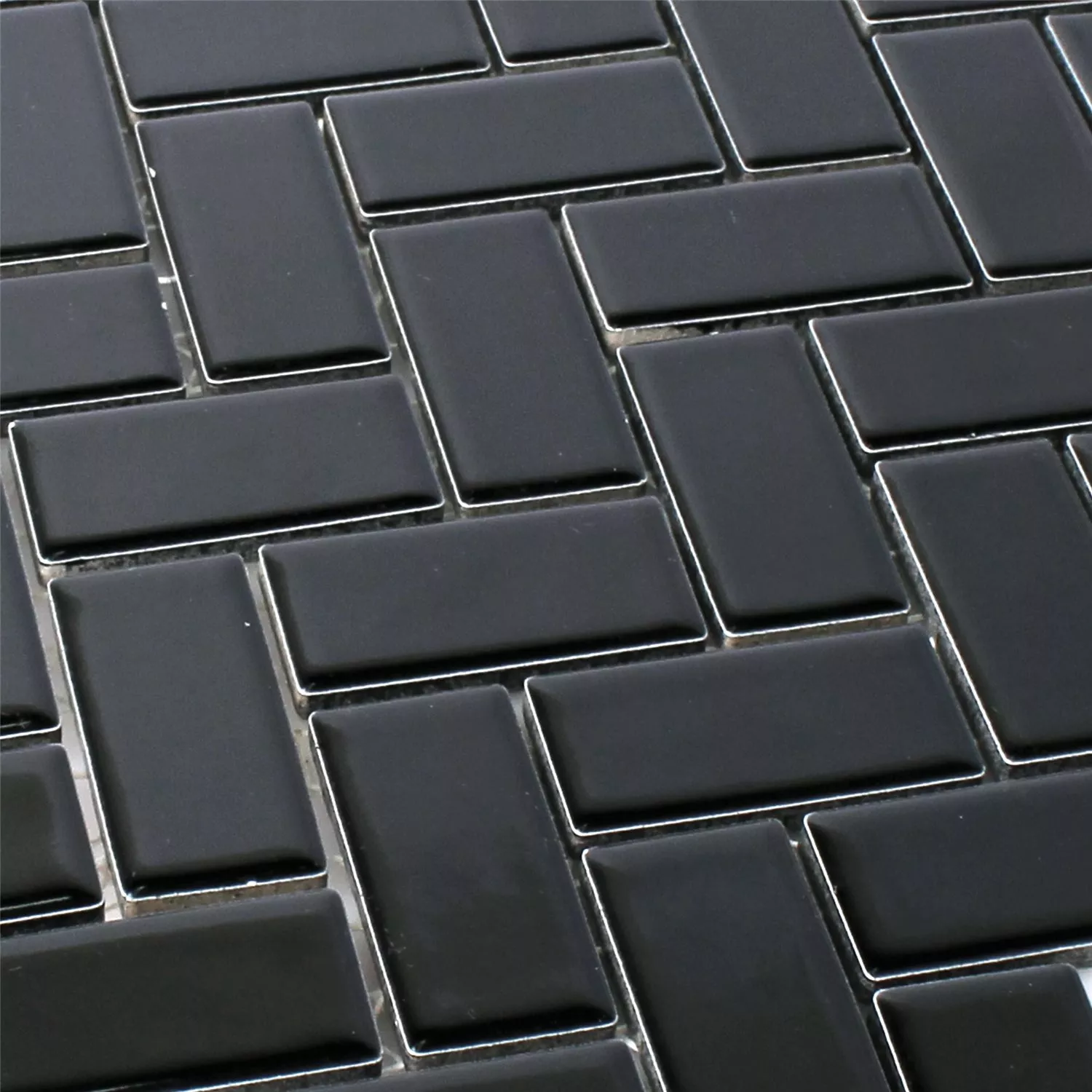 Sample Mosaic Tiles Ceramic Casillas Black Mat