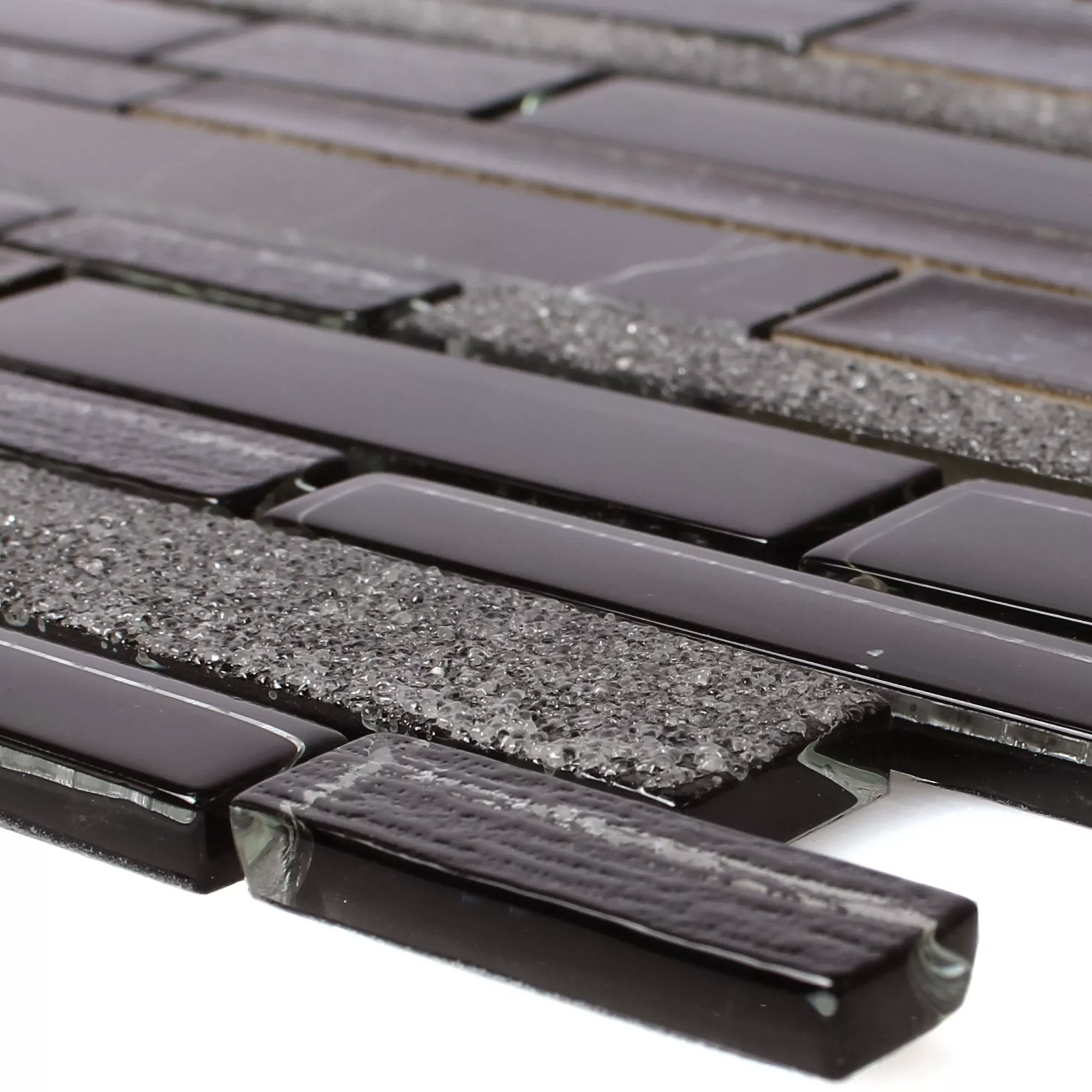 Glass Natural Stone Ceramic Mosaic Kozan Black Glass Natural Stone Ceramic Mosaic Kozan Black