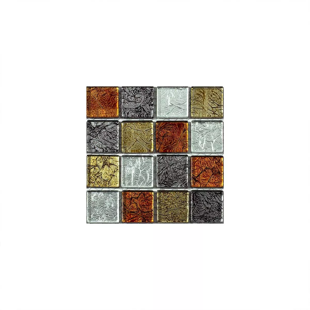 Sample Mosaic Tiles Glass Bonnie Crystal Structure Gold Silver Red