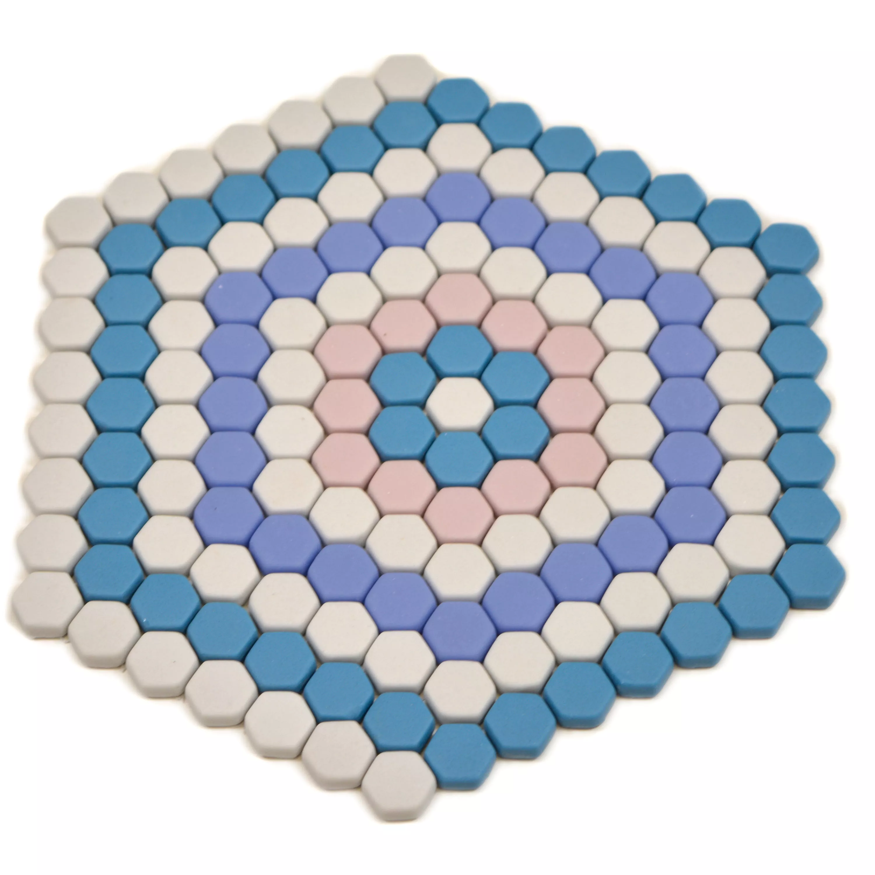 Sample Glass Mosaic Tiles Eco Bahamas Blue Pink Blanc