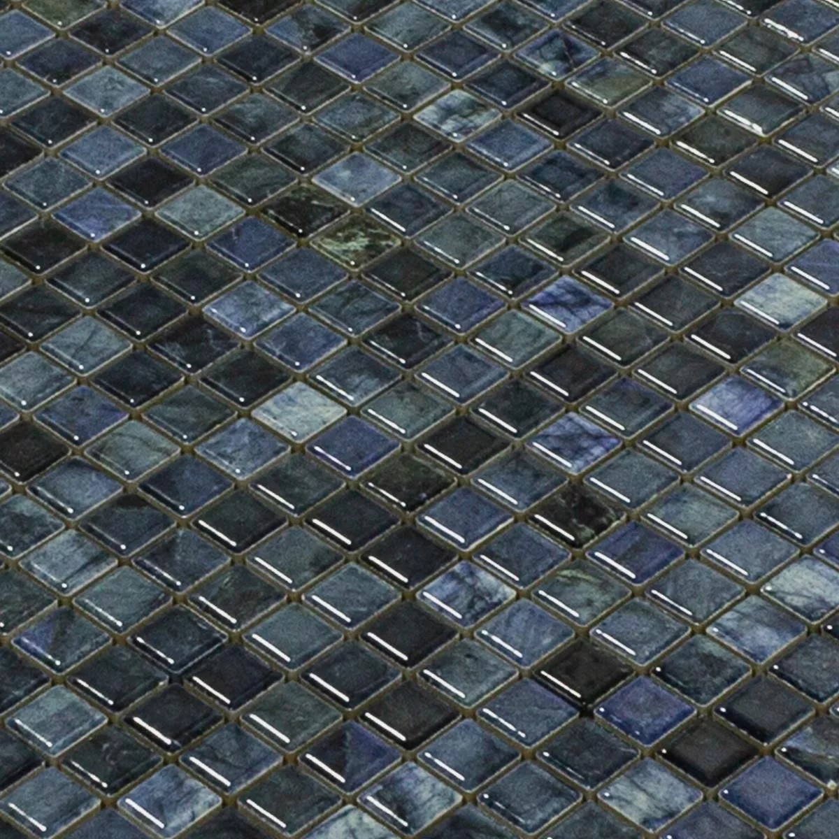 Ceramic Mosaic Tiles Elysium Marble Optic Blue 12