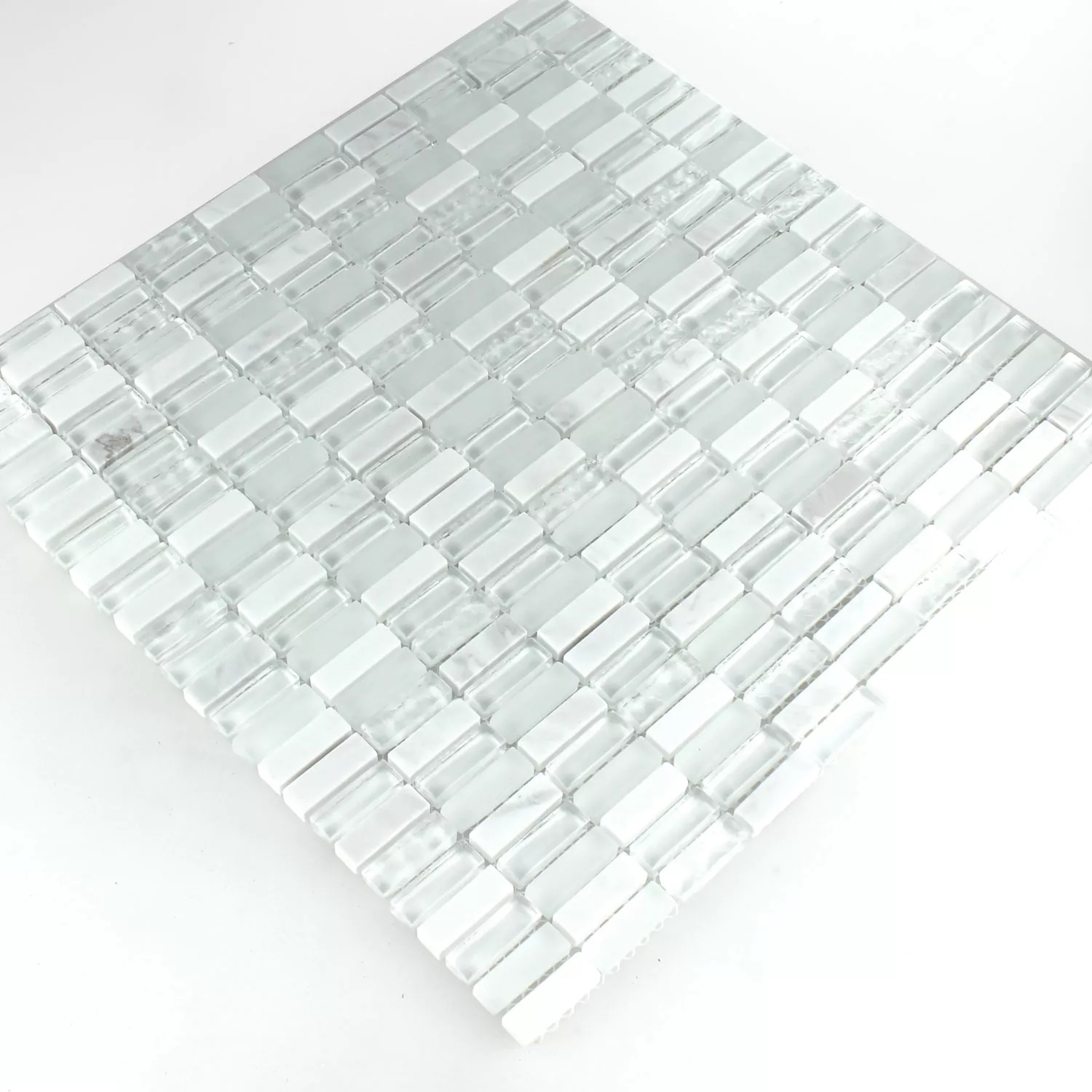 Mosaic Tiles Marble White Mix 10x30x8mm