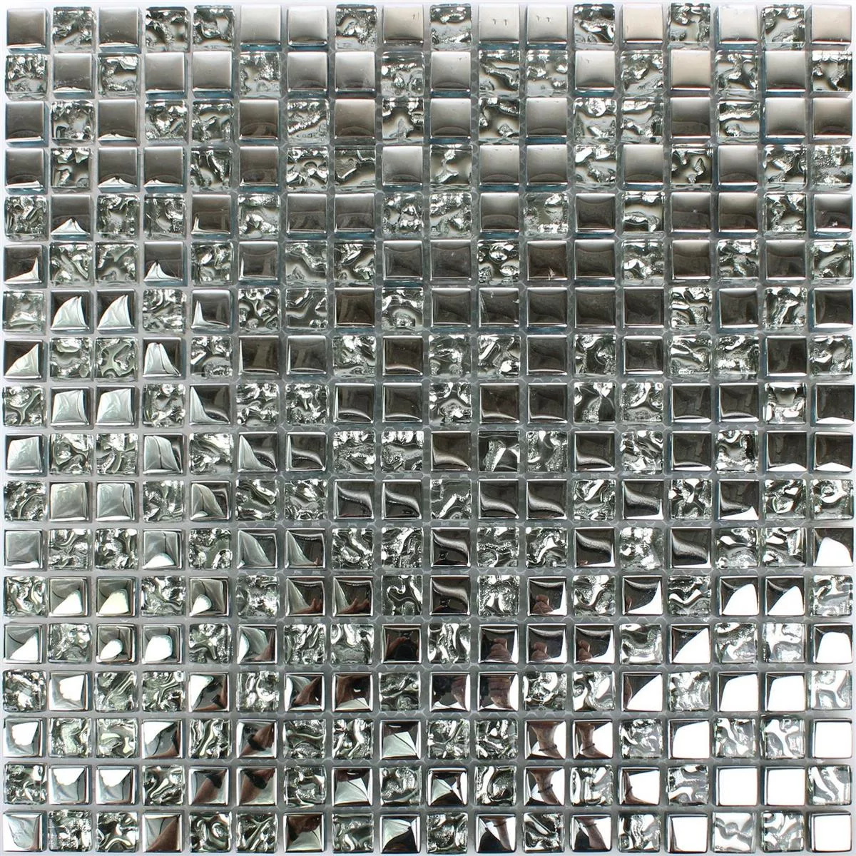 Sample Glass Mosaic Tiles Moldau Silver