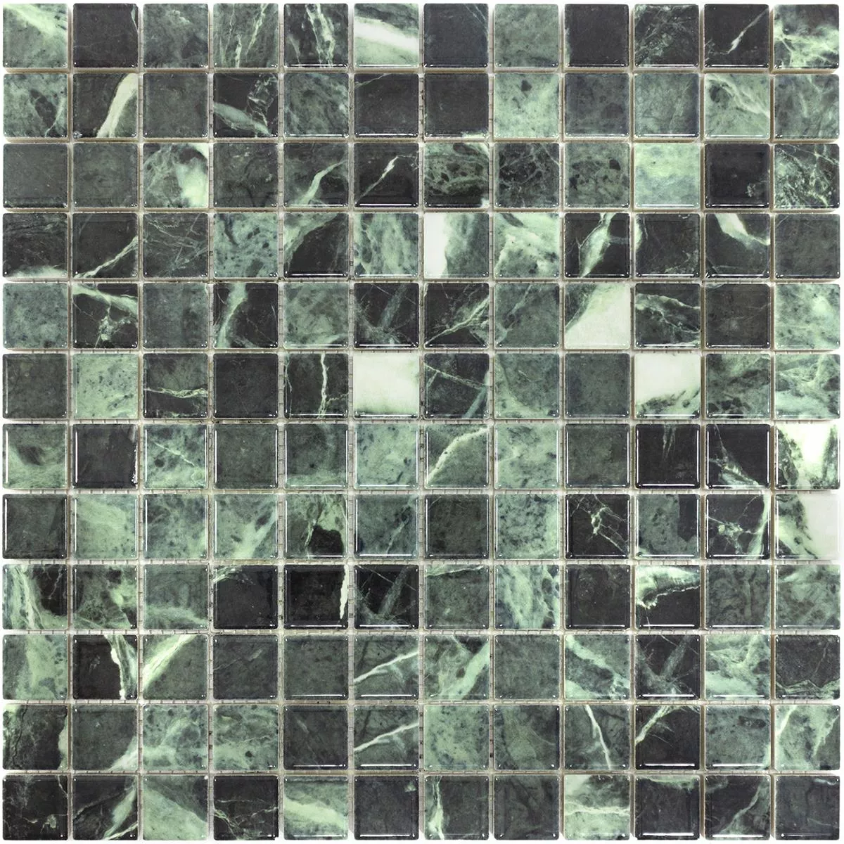 Ceramic Mosaic Tiles Elysium Marble Optic Green 23