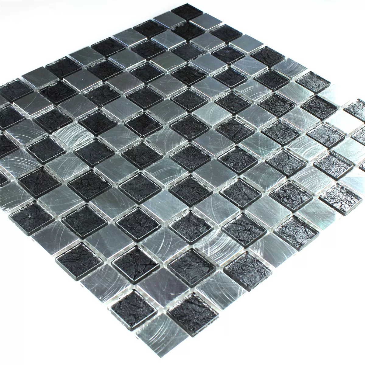 Glass Aluminium Alu Mosaic Chess Board 25x25x4mm