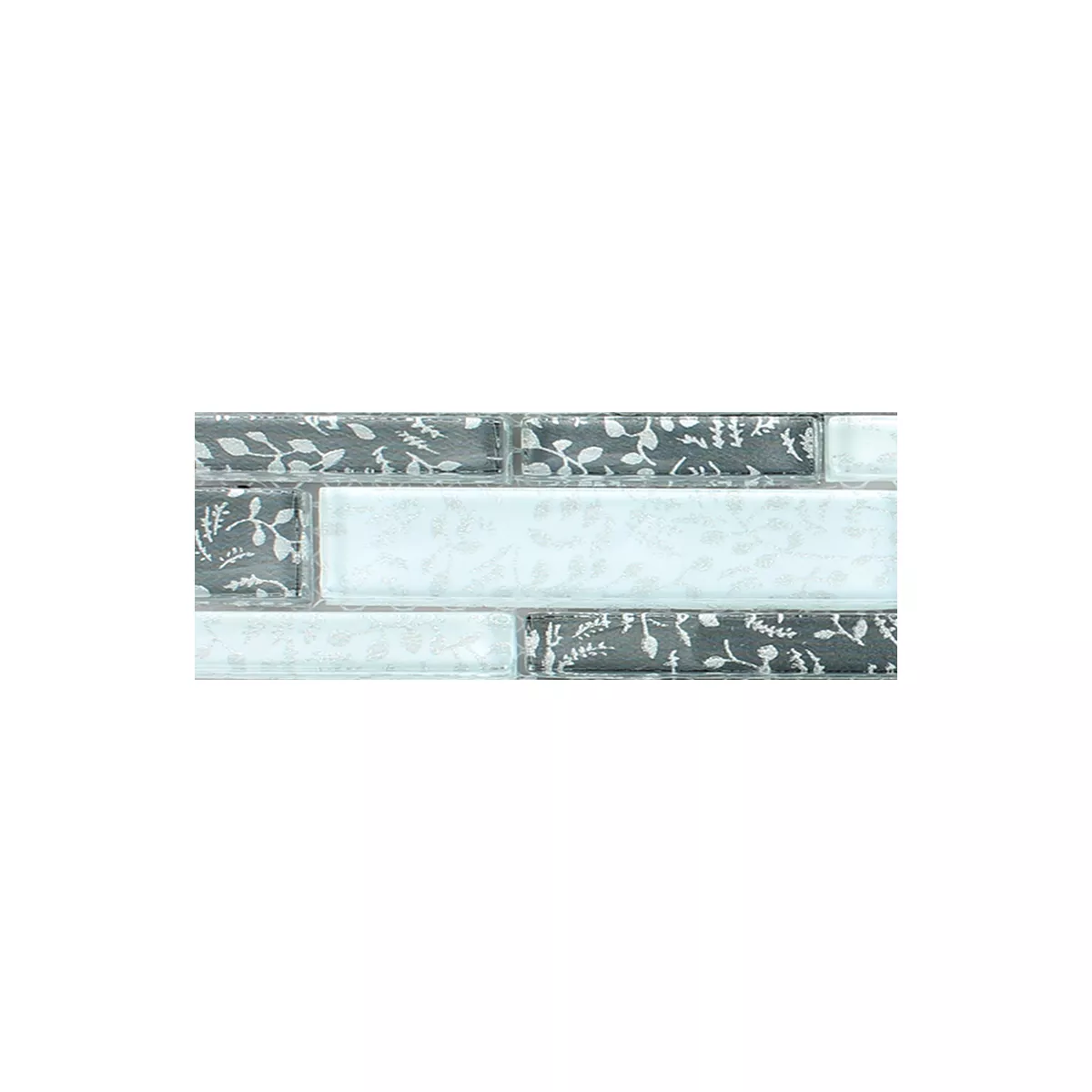 Sample Glass Mosaic Cliff  Grey White Flower