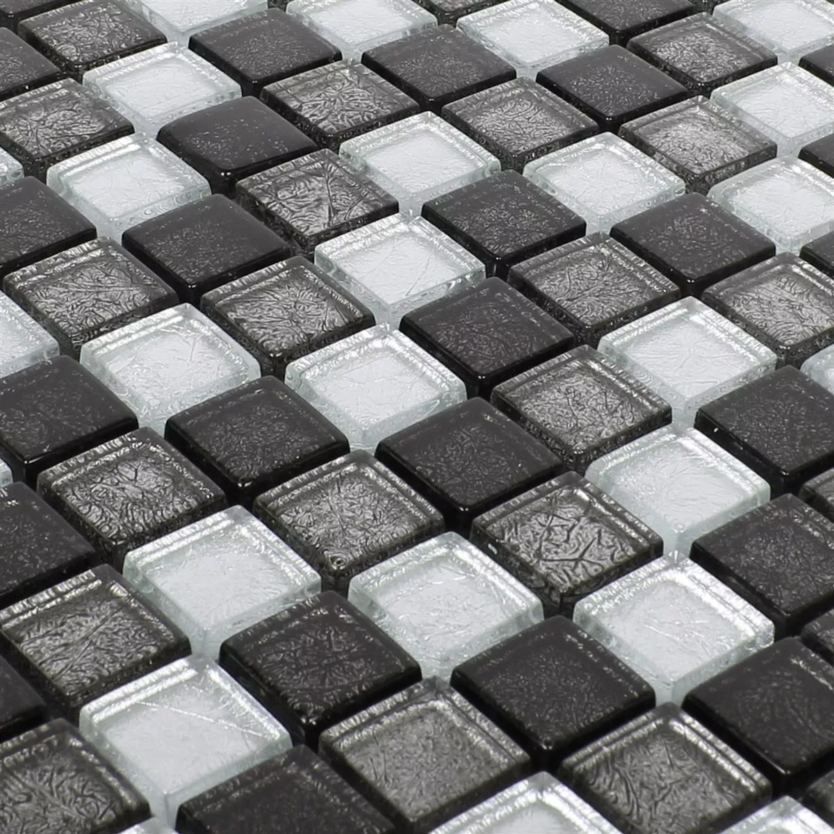 Glass Mosaic Tiles Curlew Black Silver 23