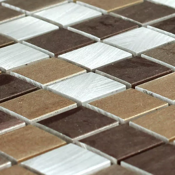 Sample Mosaic Tiles Aluminium Copper Mix 