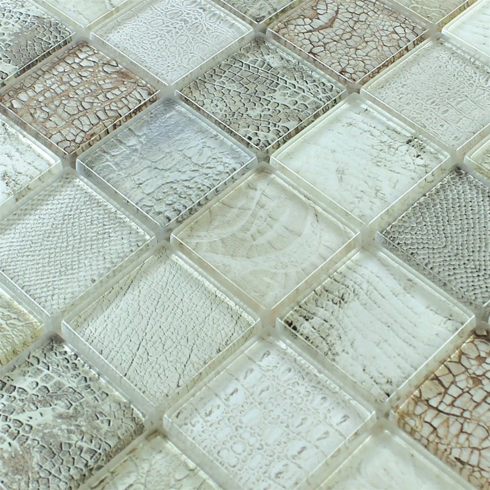 Glass Mosaic Tiles Python Beige
