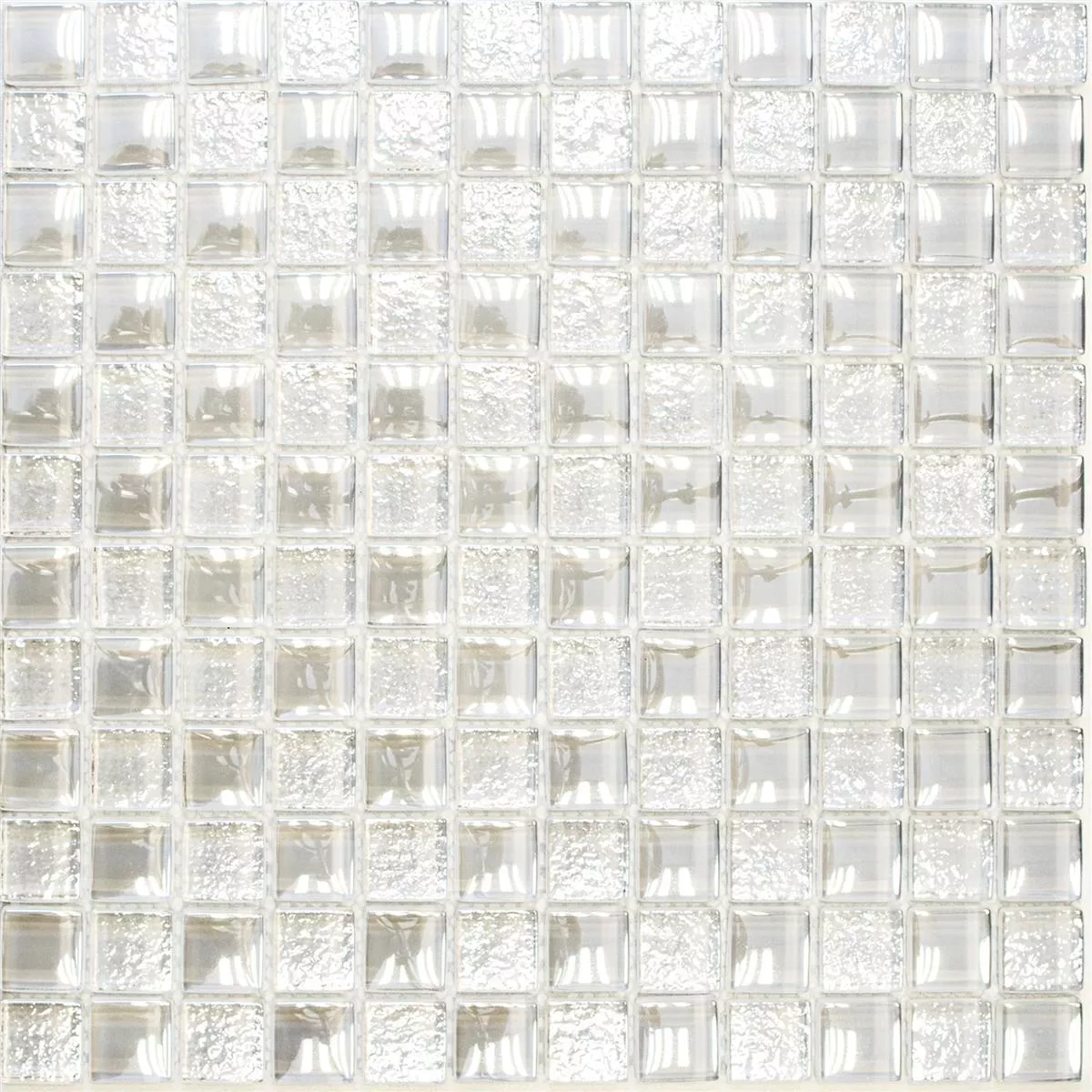 Sample Glass Mosaic Tiles Nikolski White