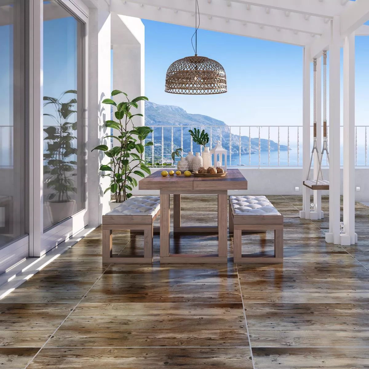 Sample from Terrace Tiles Porcelain Stoneware Clark Wood Optic
