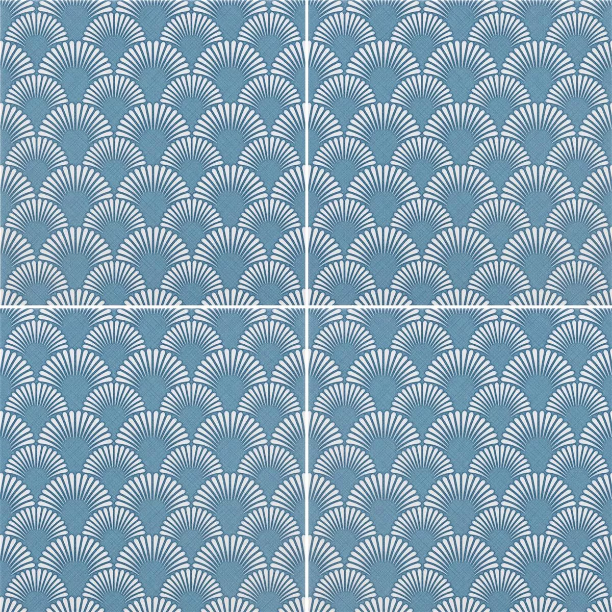 Floor Tiles Cement Optic Wildflower Blue Decor 18,5x18,5cm