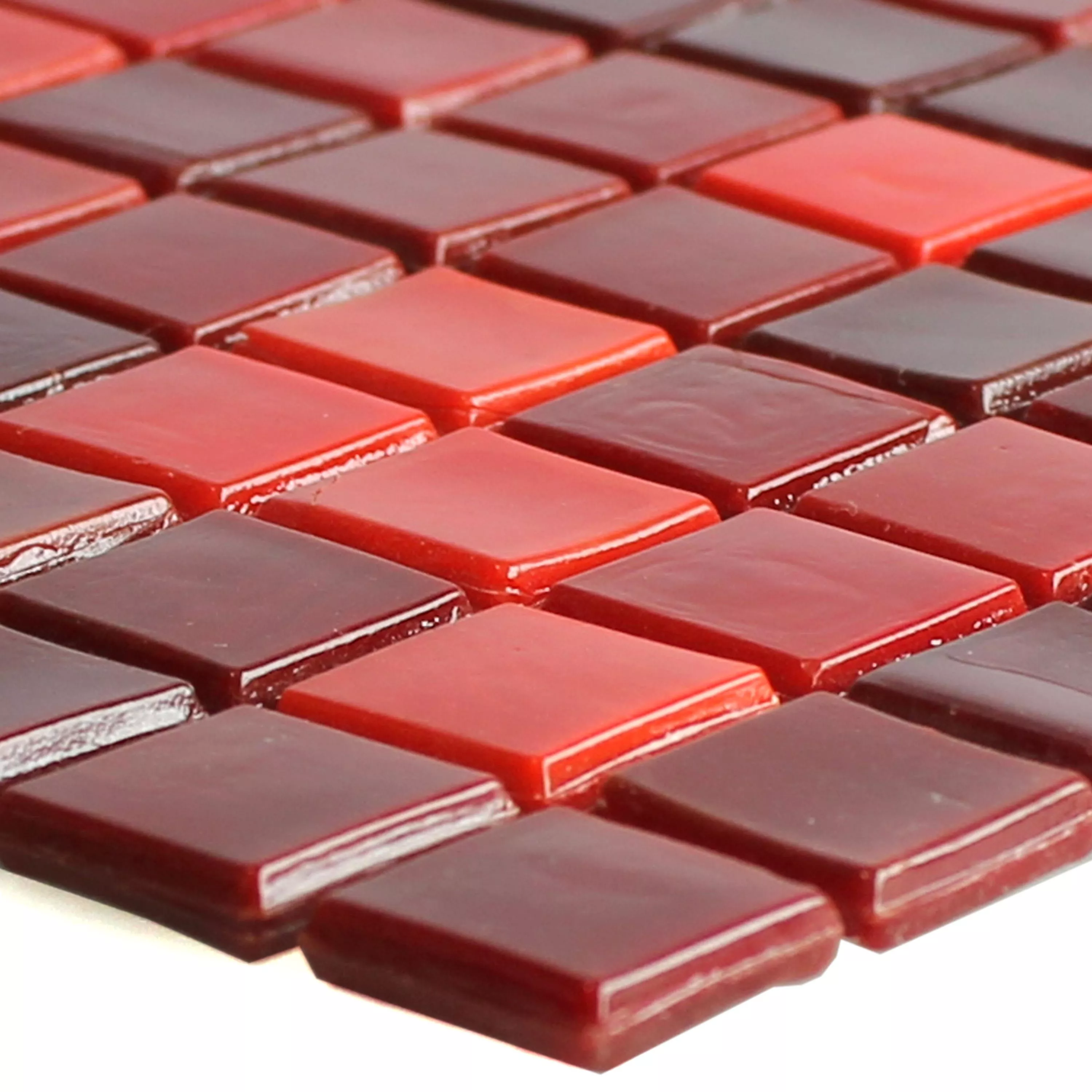 Glass Mosaictiles Rexford Nacre Effect Red
