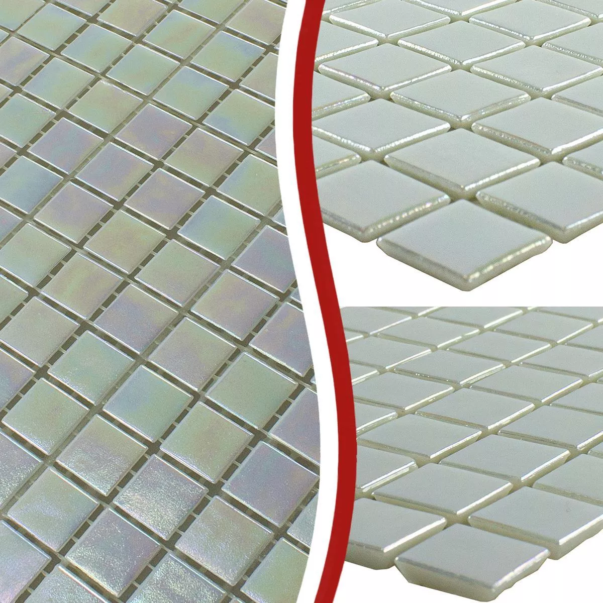 Sample Glass Mosaic Nacre Effect Ingolstadt Blanc