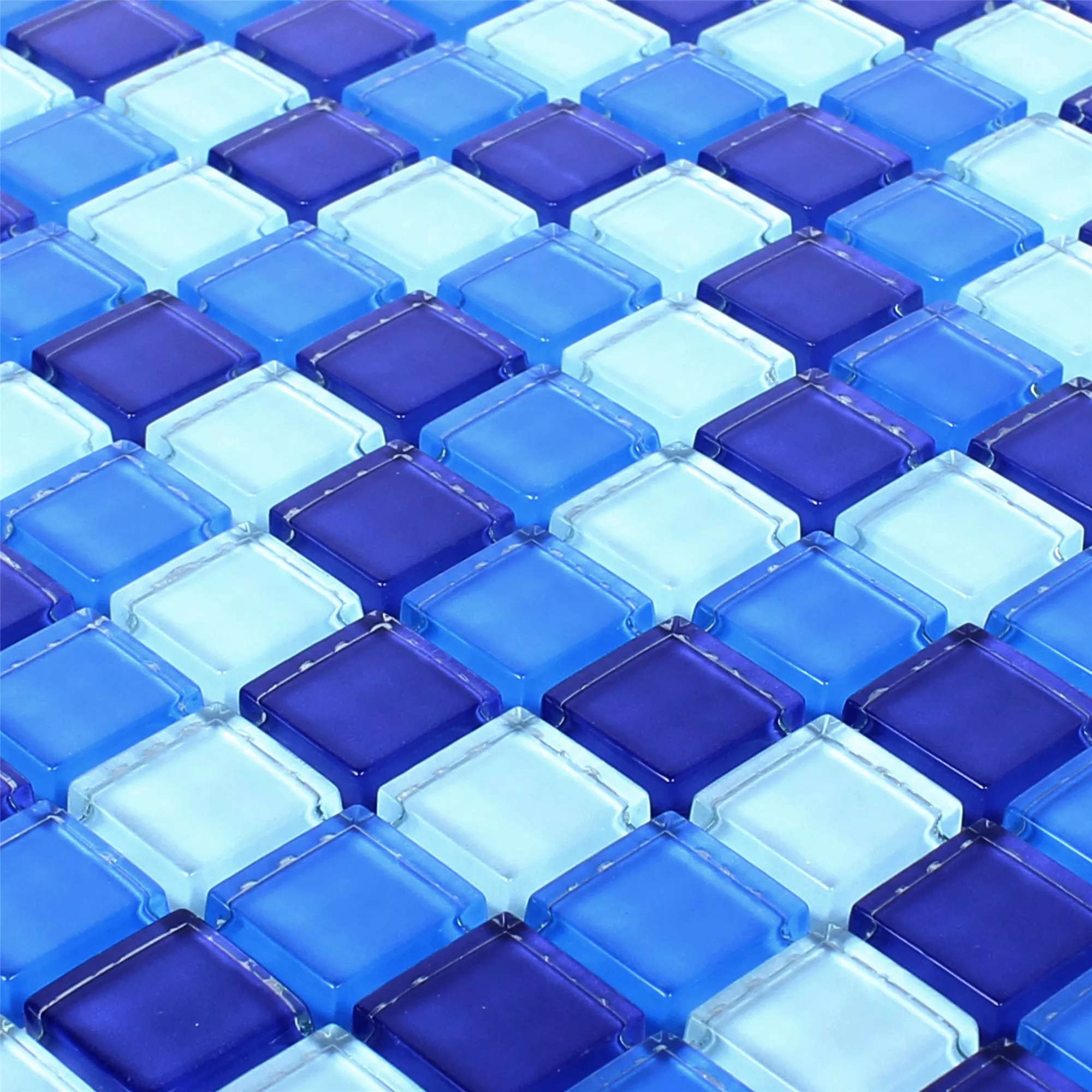 Sample Mosaic Tiles Glass Blue Mix 
