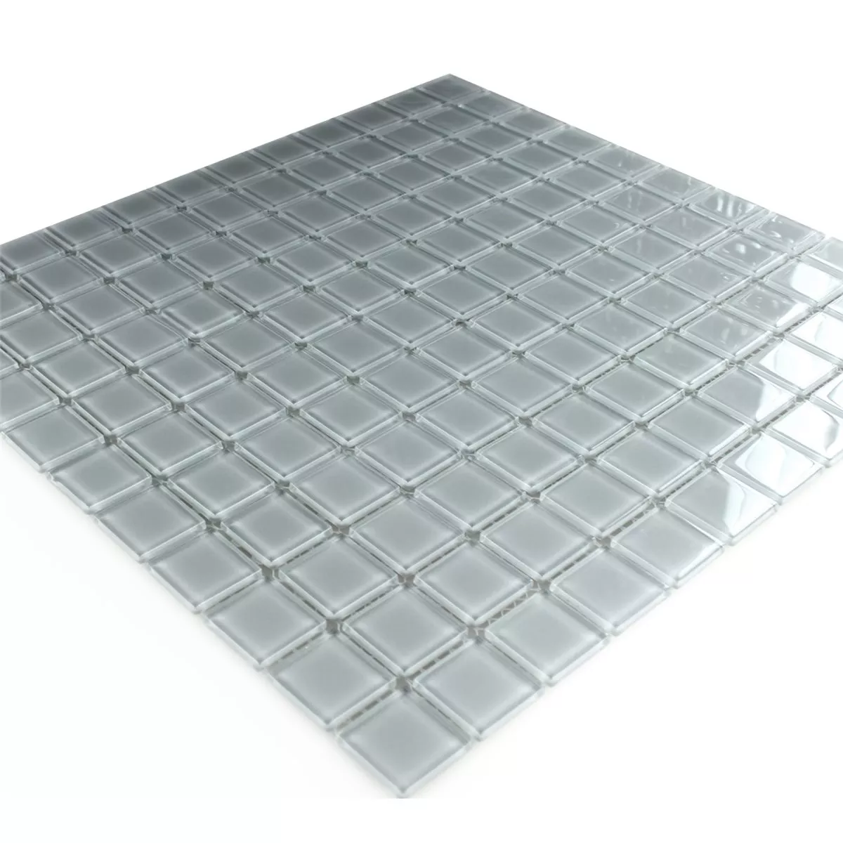 Sample Mosaic Tiles Glass Grey Uni