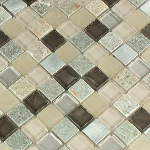 Mosaic Tiles Aluminium Glass Natural Stone Quartzite