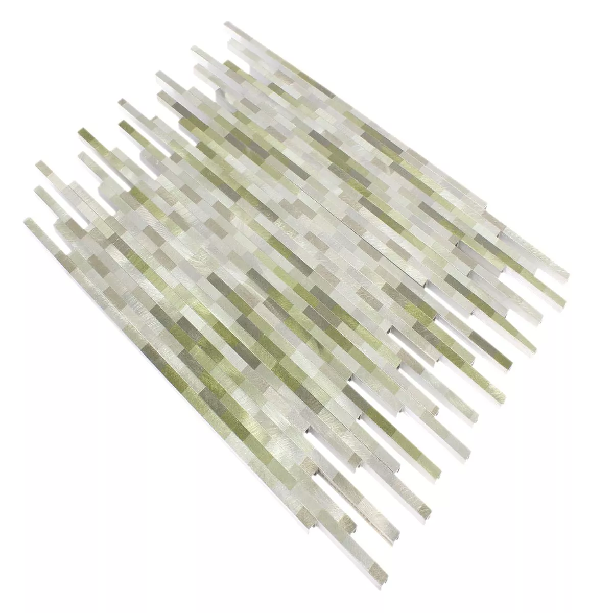 Mosaic Tiles Aluminium Wishbone Green Silver