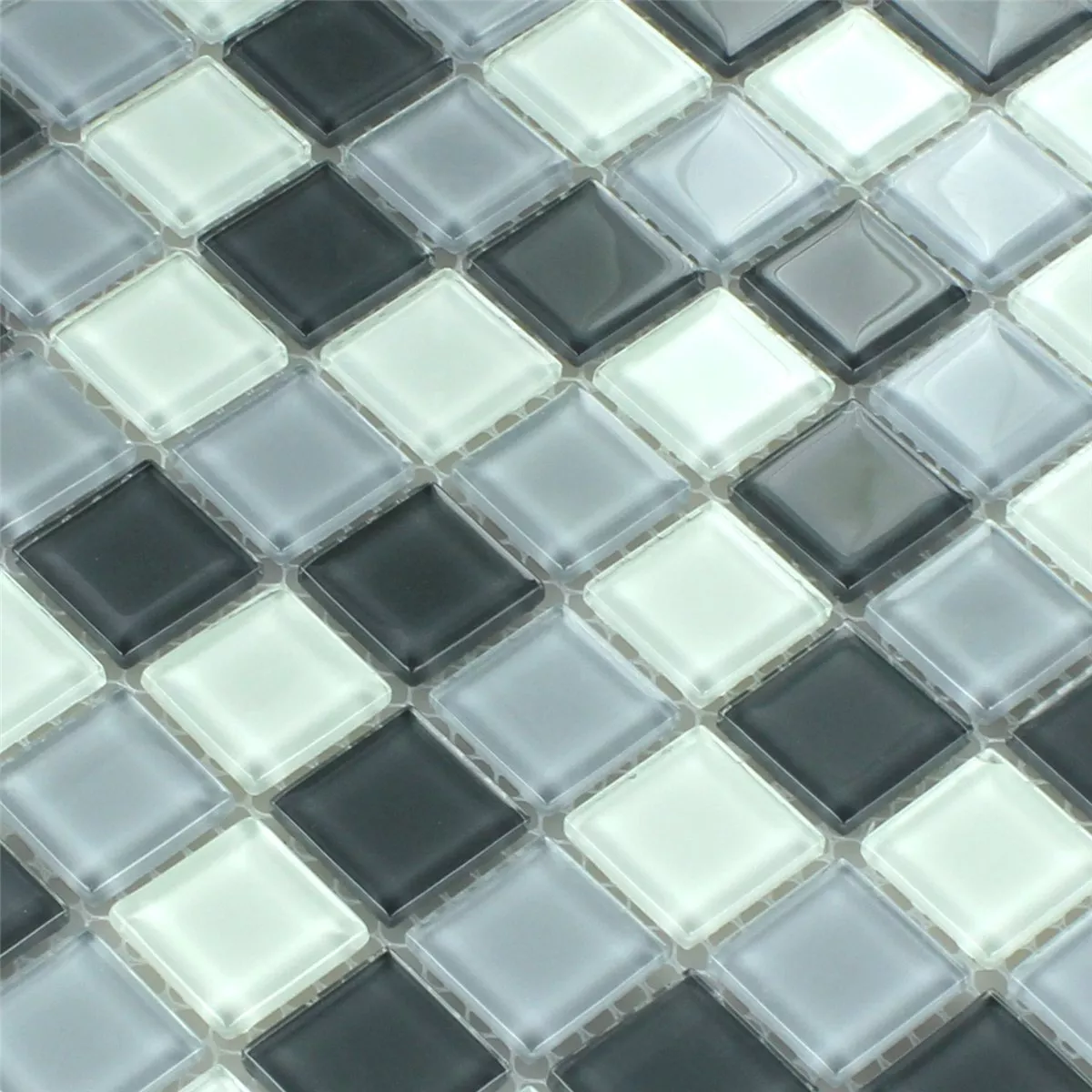Sample Mosaic Tiles Glass Grey Mix 