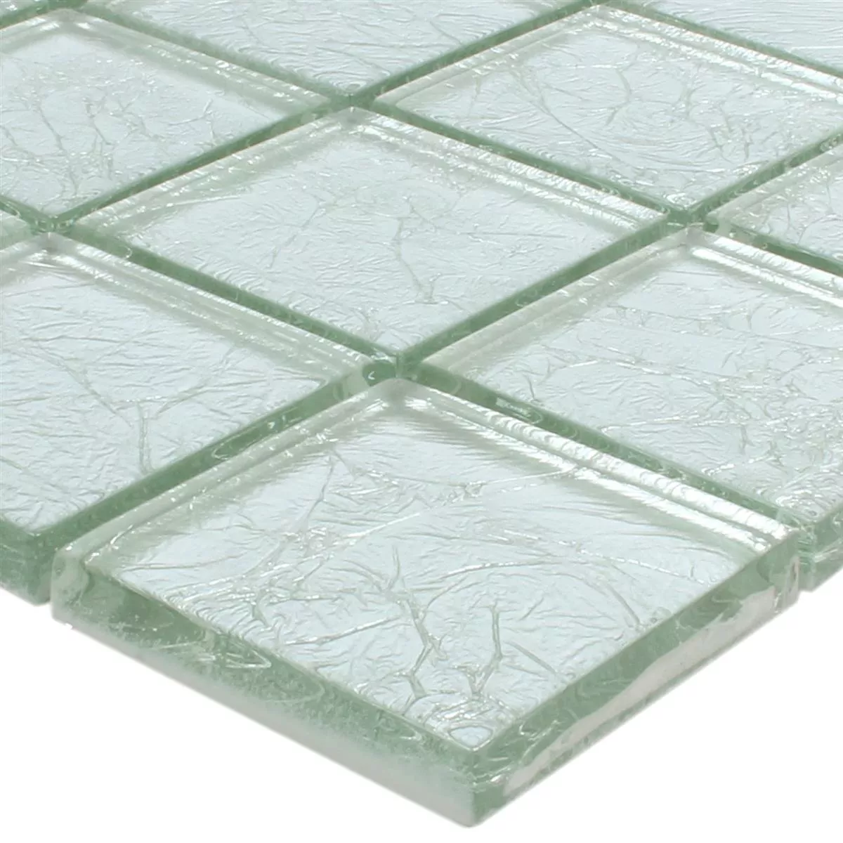 Mosaic Tiles Glass Lucca Silver 48x48x8mm