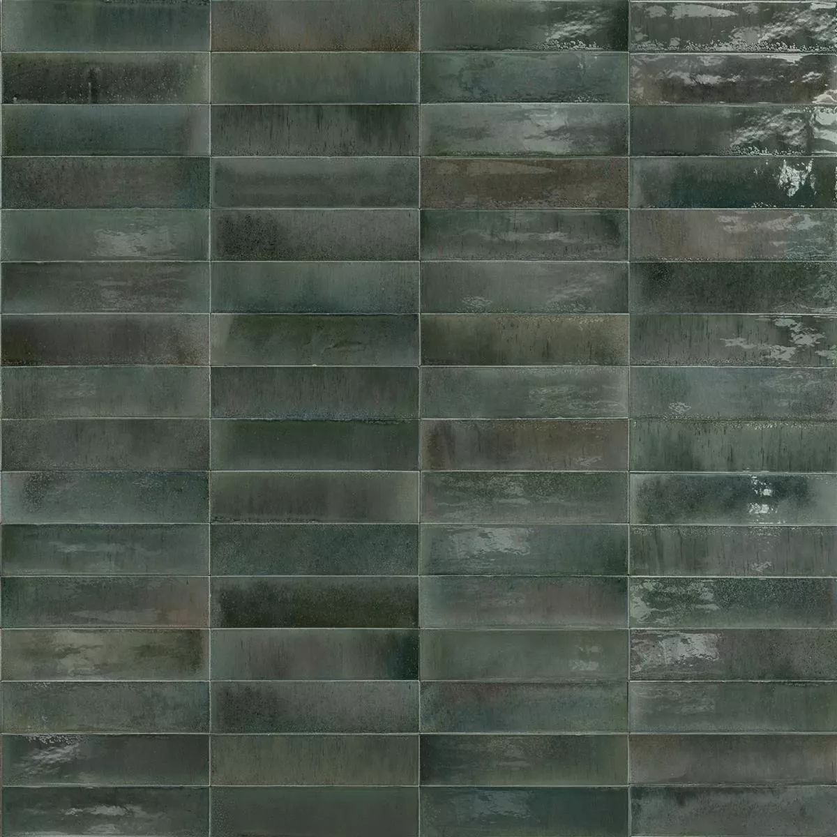 Wall Tiles Laguna Glossy Waved Dark Green 6x24cm