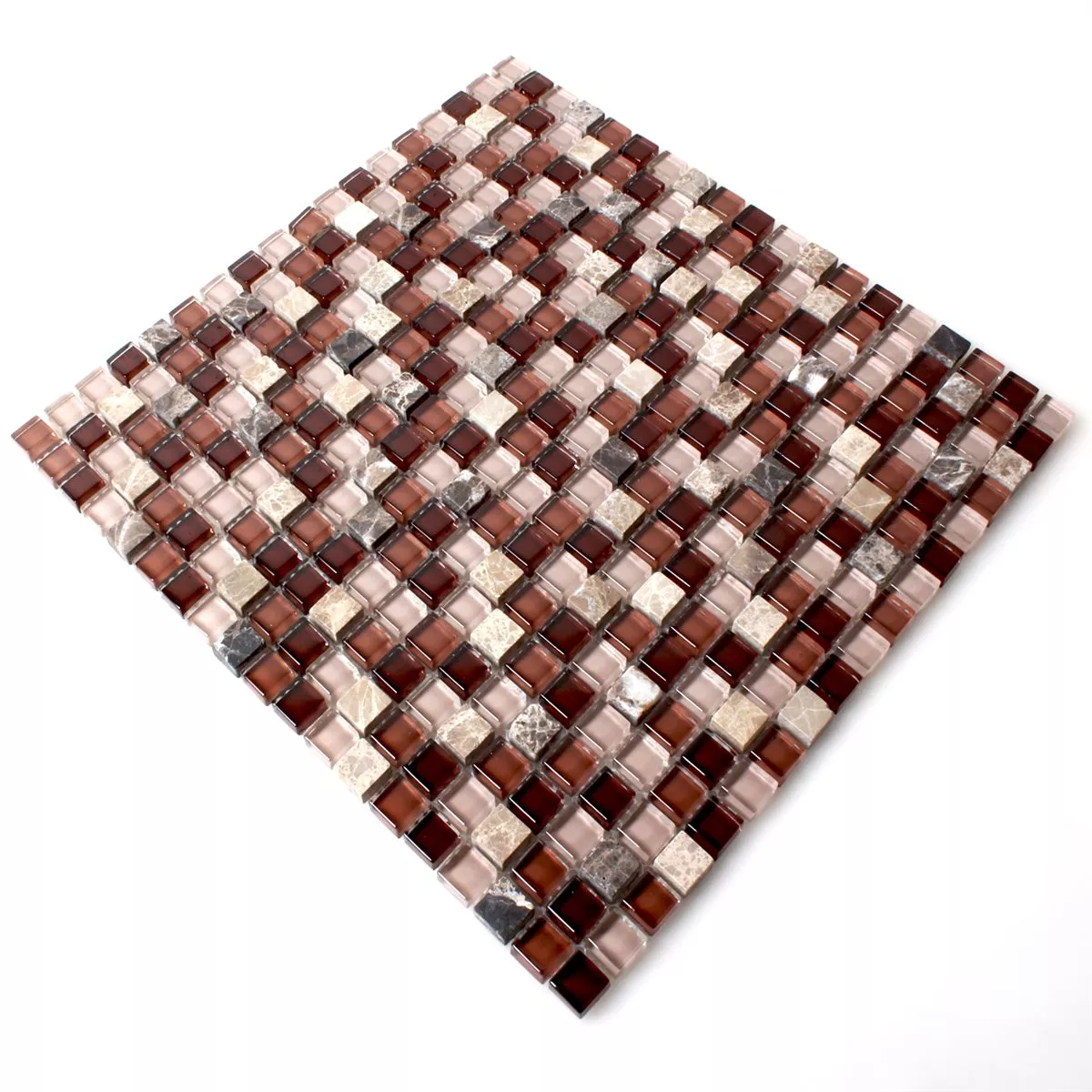 Sample Mosaic Tiles Glass Marble Brown Mix