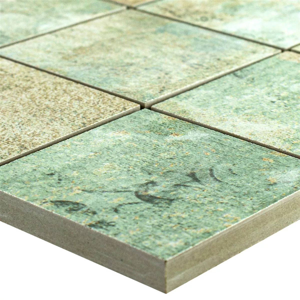 Ceramic Mosaic Tiles Moonlight Brown Green 71x71mm