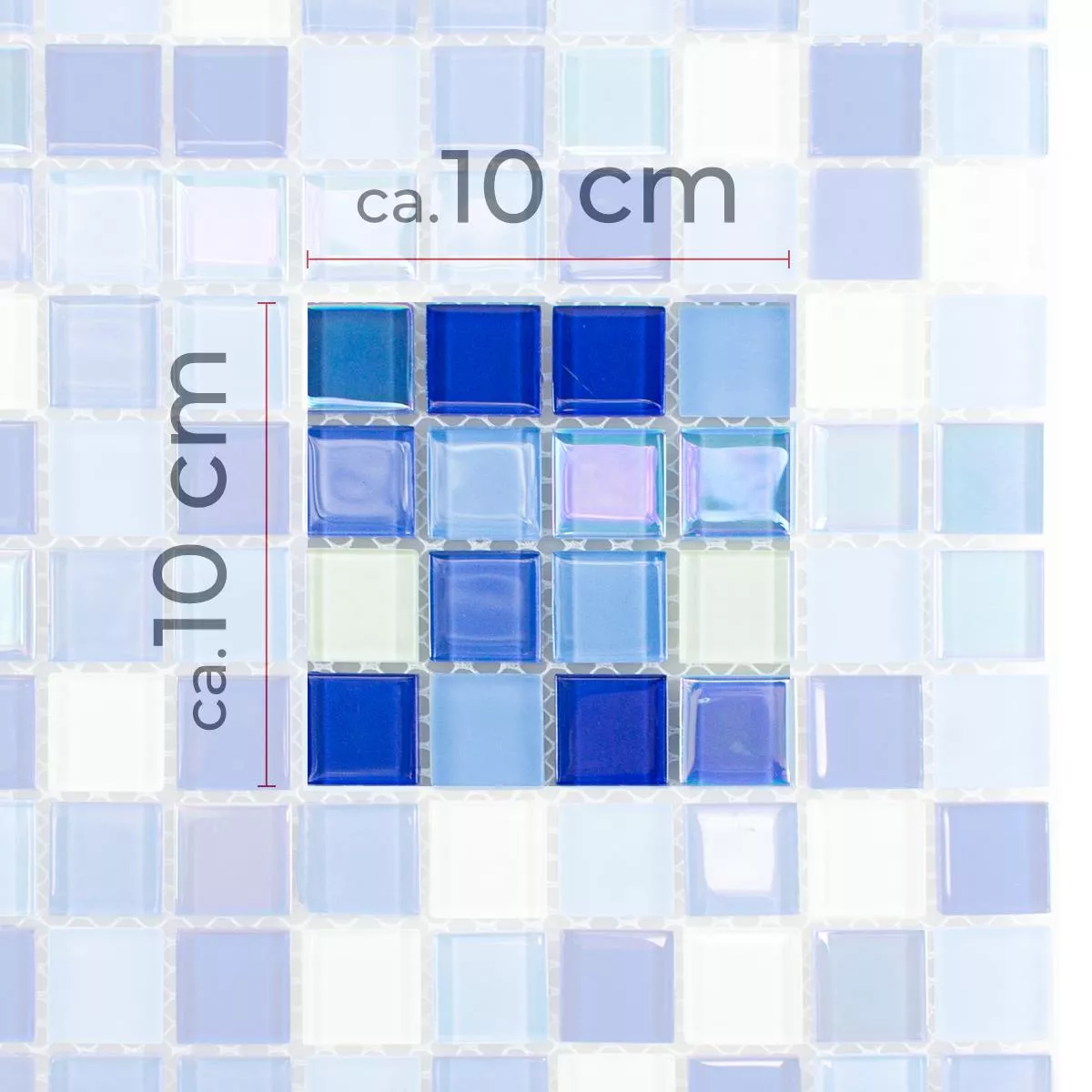 Sample Glass Mosaic Tiles Karlsruhe Blue White