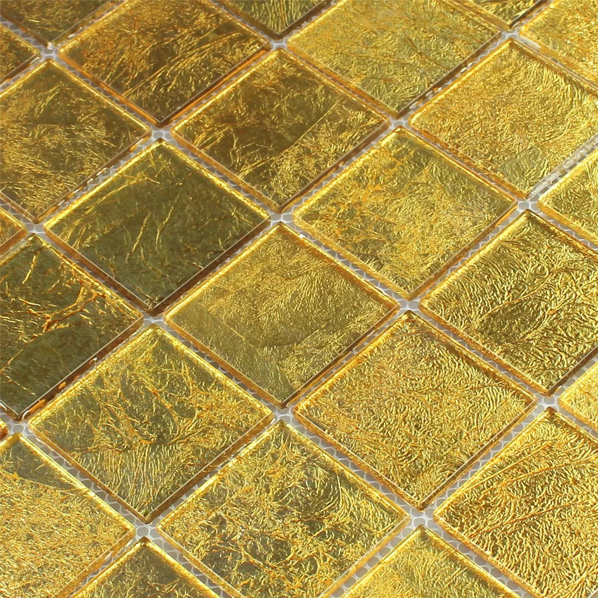 Sample Mosaic Tiles Glass Effect Gold 