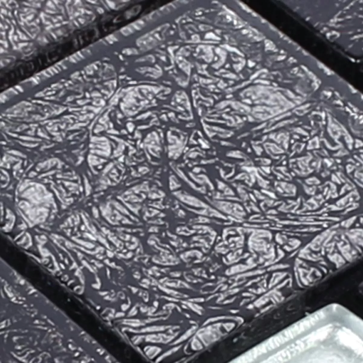 Sample Glass Mosaic Tiles Curlew Black Silver ix