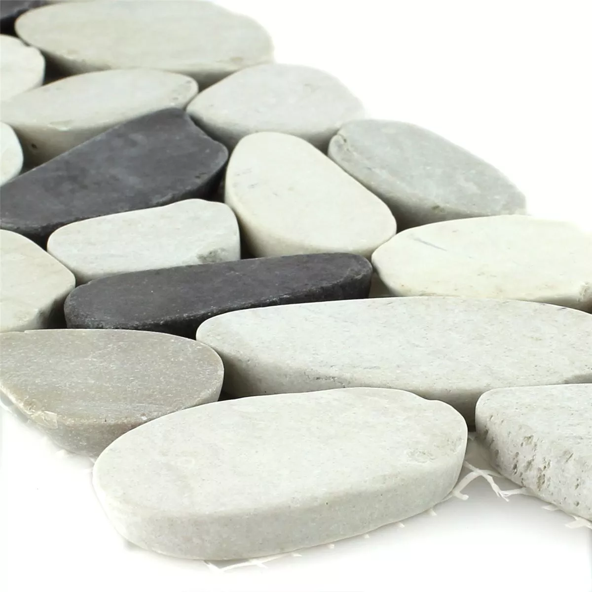 River Pebbles Border 10x30cm White Beige Pink