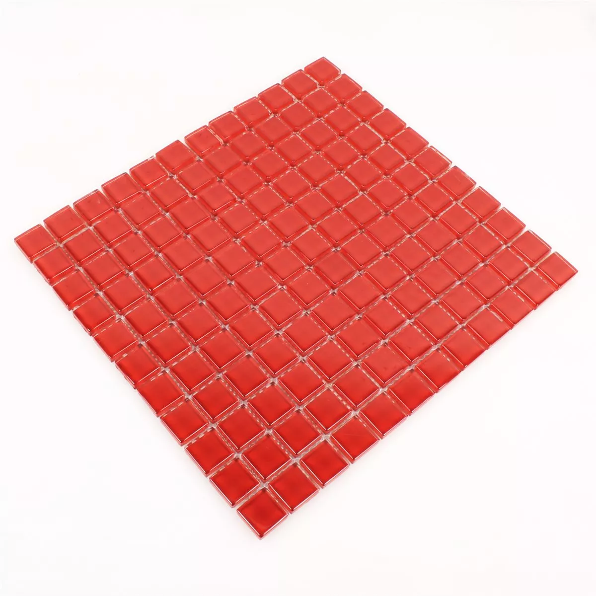 Mosaic Tiles Glass Red Uni