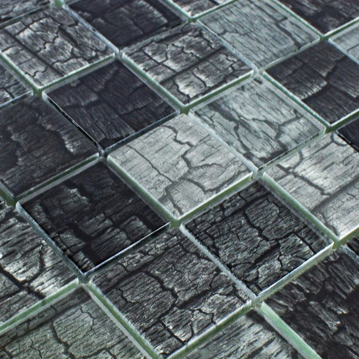 Sample Glass Mosaic Tiles Saraland Black