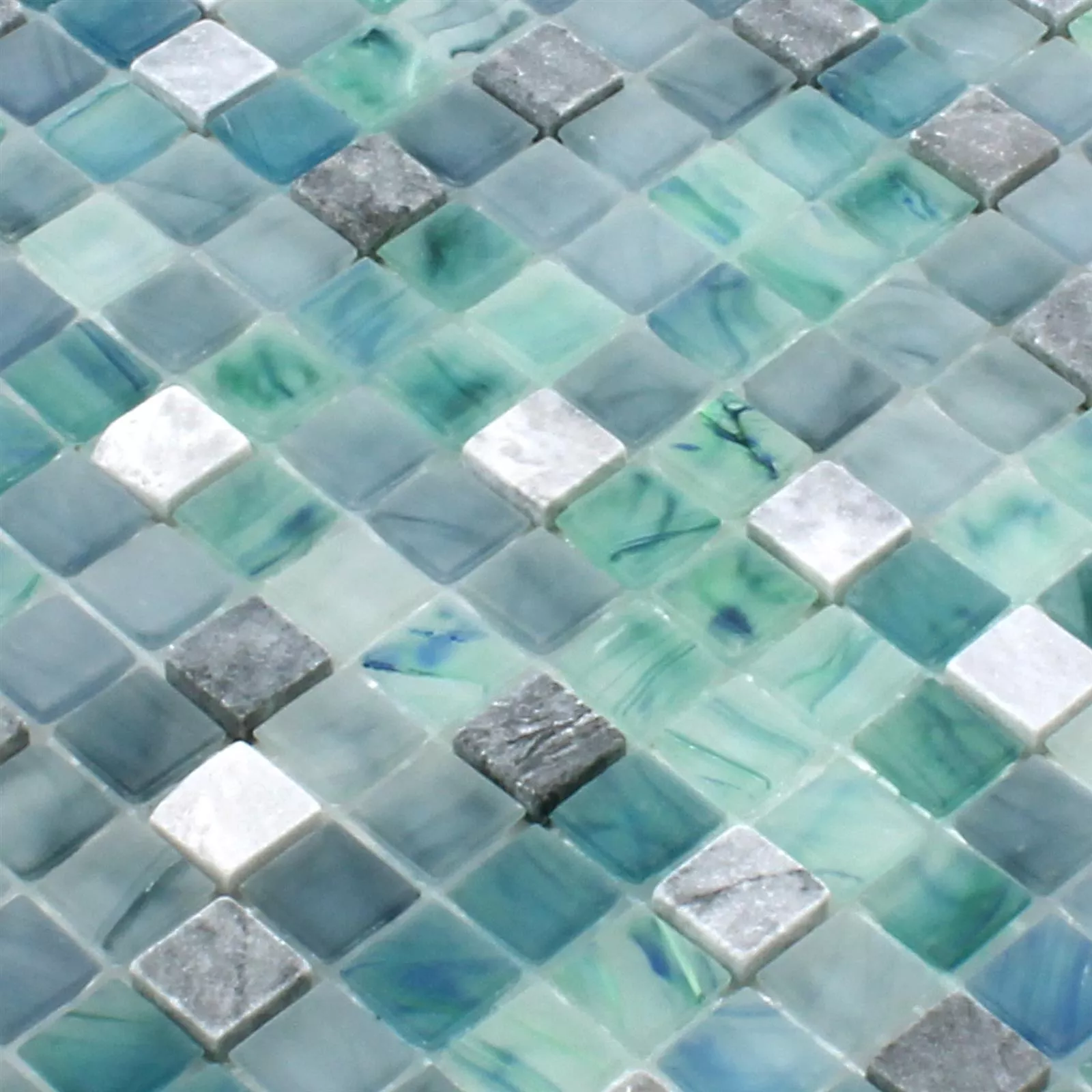 Mosaic Tiles Mayon Glass Marble Mix Lake Green