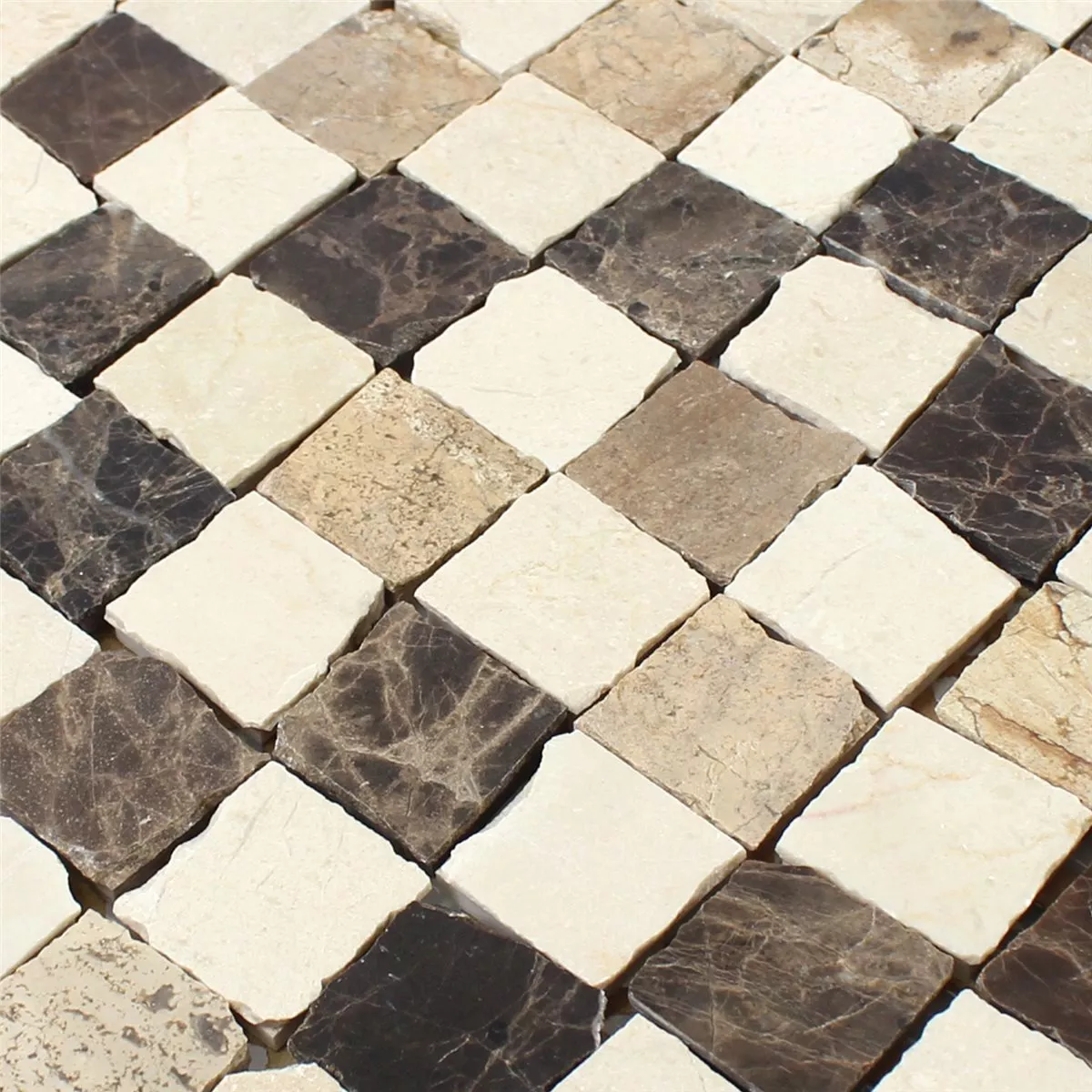 Sample Mosaic Tiles Marble Natural Stone Beige Crema Emperador