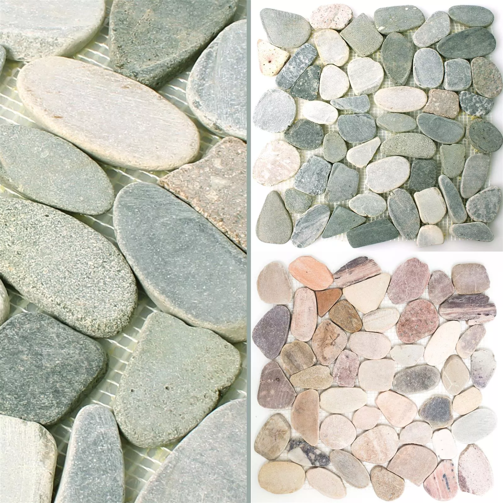 Sample Mosaic Tiles River Pebbles Natural Stone Kos